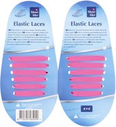 Elastische schoenveters - Neon Roze - Kunststof / Elastiek - One Size - Geschikt voor 1 paar schoenen - Veters - Verstelbaar - Schoenveter - Schoenaccessoire