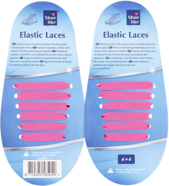 Elastische schoenveters - Neon Roze - Kunststof / Elastiek - One Size -  Geschikt voor... | bol.com