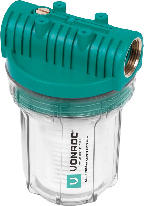 VONROC Voorfilter voor pompen en hydrofoorpompen - 12cm - Max. 4000l/h - Universele voorzetfilter van VONROC — afbeelding 3