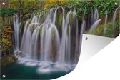 Une des nombreuses chutes d'eau du parc national des lacs de Plitvice Poster Jardin 120x80 cm - Toile de jardin / Toile d'extérieur / Peintures d'extérieur (décoration de jardin)