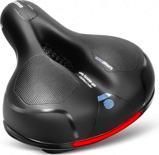 Selle VTT Creuse Unisexe - Assise Rembourrée, Centre Creux, Rails Acier - Taille 27.5x13cm