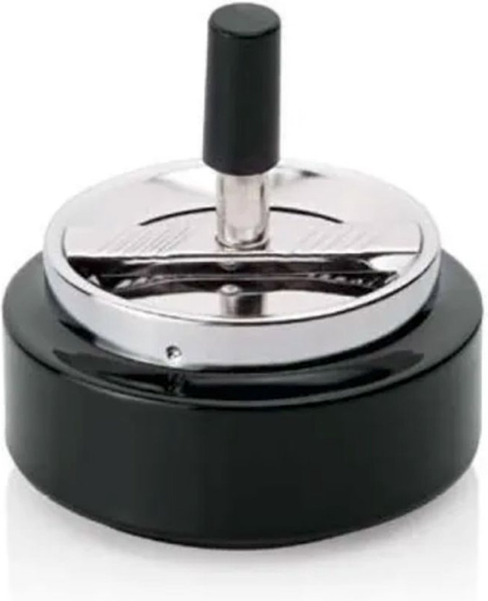 Asbak, asbak met deksel, rvs asbak, asbak met drukknop, ⌀ 10 cm