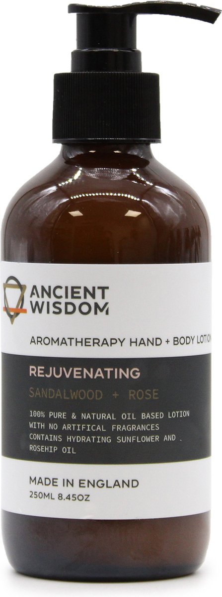 Goedkoopste Natuurlijke Hand & Bodylotion - Sandelhout & Roos - 250ml