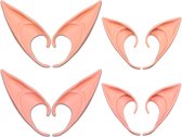 Everygoods Elf Oren Tip - 4 Paar Latex Pixie Oren Volwassene, 12Cm & 10Cm Prothetische Oren Voor Carnaval Party Cosplay Accessoires