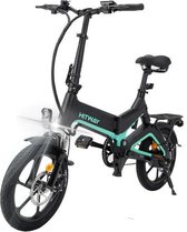 Hitway 14F005 Elektrische Fiets E-bike | Opvouwbaar | 250W Motor | 7.5Ah | 16" | Zwart / Groen