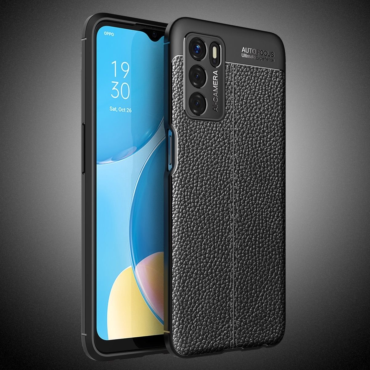 Mobigear Hoesje geschikt voor OPPO A16 Telefoonhoesje Flexibel TPU | Mobigear Luxury Backcover | A16 Case | Back Cover - Zwart