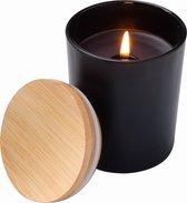 Scented Candle Vanilla - Zwart - Geurkaars - 40 branduren - 130g - Bamboe Deksel