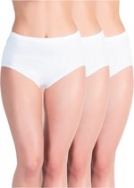 3 stuks Katoenen dames slips - High Waist - Wit - Maat 40/42