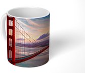 Mok - Kleurrijke zonsondergang boven de Golden Gate Bridge in San Francisco - 350 ML - Beker - Uitdeelcadeautjes