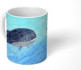 Mok - Tekening van een walvis en een anemoonvis - 350 ML - Beker - Uitdeelcadeautjes