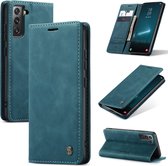 Casemania Hoesje Geschikt voor Samsung Galaxy S21 Emerald Green - Portemonnee Book Case