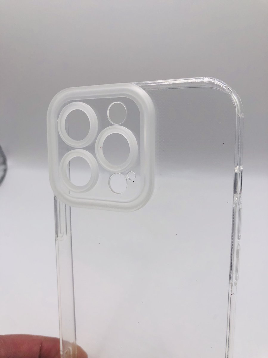 Hoogwaardige Siliconen hoesje met bescherming rondom Camera/Lens - Geschikt voor iPhone 13 Pro Max - Transparant (Let OP: Past Alleen 13 Pro Max)