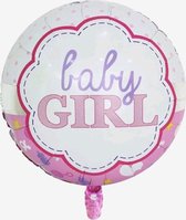 Baby girl stip folie ballonnen 2 stuks