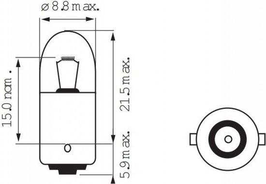 Lamp 6V-5W BA9S — afbeelding 2