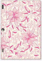 Mobiel Case Lenovo Tab 10 | Tab 2 A10-30 Hoes Roze Bloemen met doorzichte zijkanten