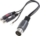 SpeaKa Professional SP-7870284 Cinch / DIN-aansluiting Audio Y-adapter [1x Diodestekker 5-polig (DIN) - 2x Cinch-koppel