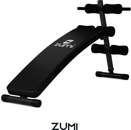 Zumi - Sit up Bank - Buikspierbank - buiktrainer - trainingsbank - AB bench - Fitnessapparaat voor buikspieroefeningen - Zwart