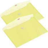 2 Plastic Enveloptassen - A4 - Transparant Geel - Gratis Verzonden