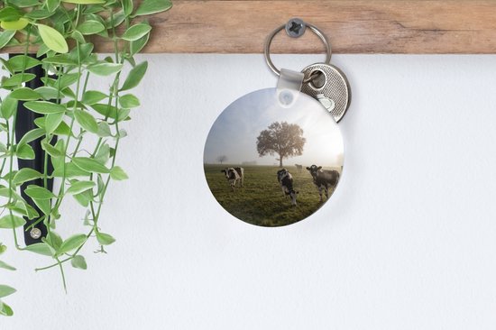 Porte-clés - Vaches - Lumière - Brouillard - Plastique - Rond - Cadeaux à distribuer