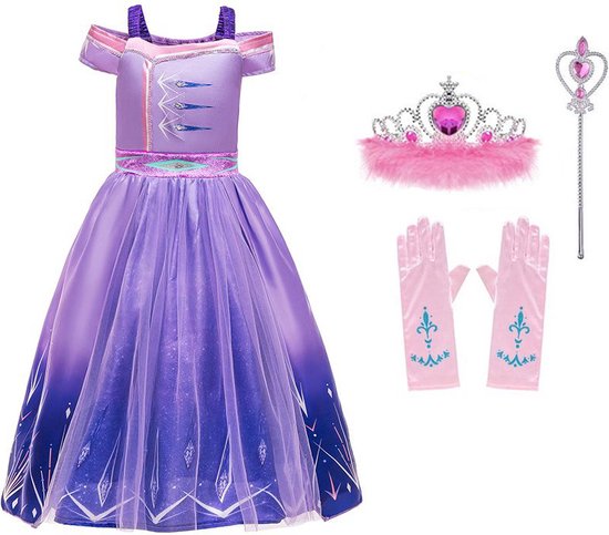 Prinsessenjurk - Elsa - Prinsessen Verkleedkleding - maat 146/ 152 -... | bol.com