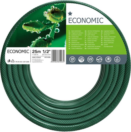 Cellfast Economic Tuinslang – 20 M, 1 Inch – 3-laags, UV-bestendig, 20 Bar – Flexibel En Sterk – Geschikt Voor Alle Tuinbesproeiing
