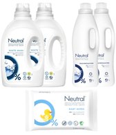 Neutral Sensitive Baby Geschenkset - Wasmiddel Witte Was / Wasverzachter / Billendoekjes - Voordeelverpakking