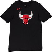 Nike NBA Chicago Bulls Logo SS Tee EZ2B7FEJZ-BUL, voor een jongen, Zwart, T-shirt, maat: XL