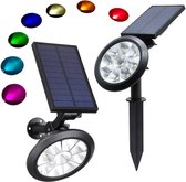 Solar spot Highlight RGB multicolor voor wandmontage Kleurrijke solar tuinlamp