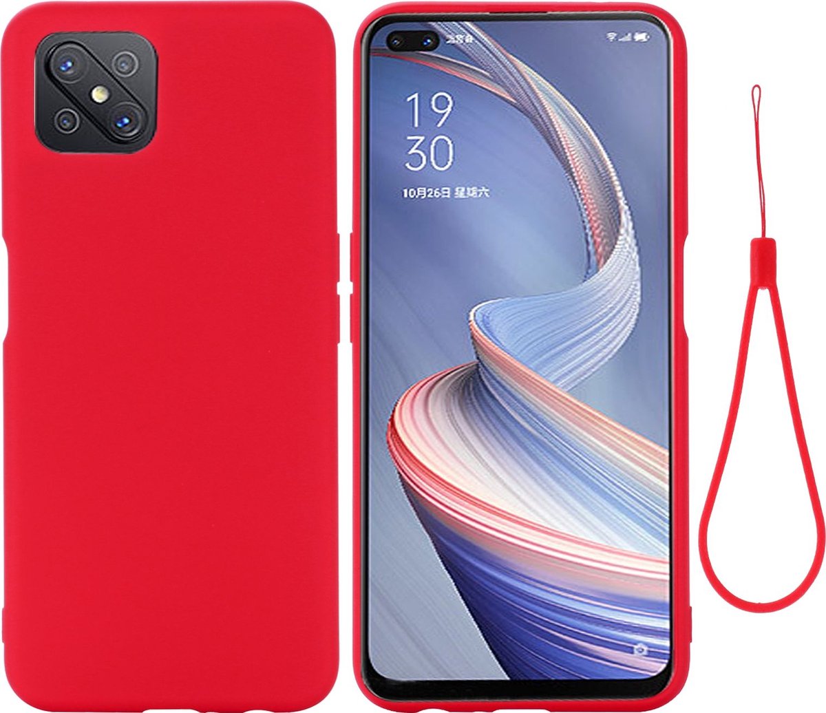 Mobigear Hoesje geschikt voor OPPO Reno 4 Z 5G Siliconen Telefoonhoesje | Mobigear Rubber Touch Backcover | Reno 4 Z 5G Case | Back Cover - Rood