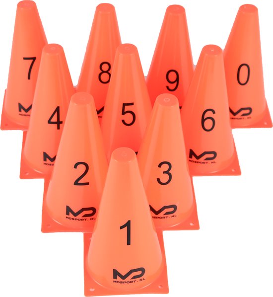 MDsport - Pionnen genummerd - Kegels met nummers 0-9