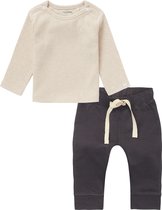 Noppies - Ensemble de vêtements - 2 pièces - Pantalon gris anthracite - Chemise avoine - Taille 62