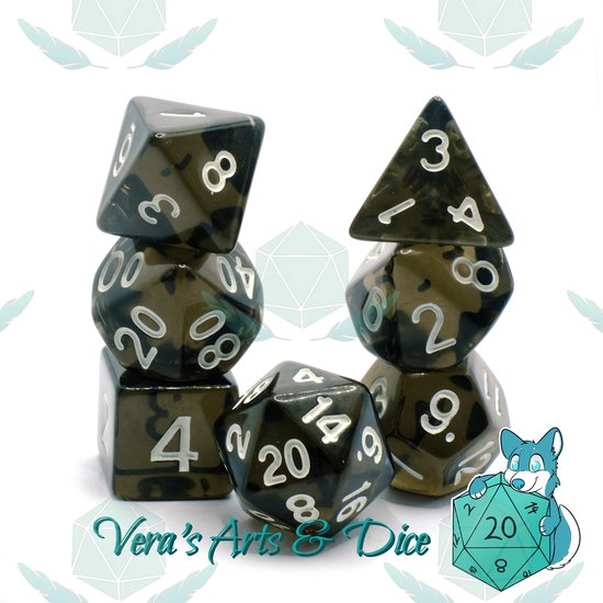 7 stks - set polyedrale dobbelstenen voor dnd dungeons