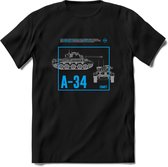 A34 Comet leger T-Shirt | Unisex Army Tank Kleding | Dames / Heren Tanks ww2 shirt | Blueprint | Grappig bouwpakket Cadeau - Zwart - XL