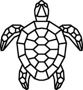 Geometrische schildpad -- Wall Art by Cutting Edge Design --- Muurdecoratie Living Woonkamer Hout Zwart Wand Kader Muur Interieur Bureau Art Abstract Animal Dier Turtle Safari Afrika Azië Cad