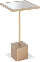 Bijzettafel - Vierkante tafel - Super zwaar - Verzwaarde voet - Spiegel blad - Goud gelakt metaal - 30 x 30 x 61 cm
