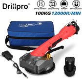 Drillpro®- Elektrische Tegelzuignap- Tegelzuignappen-Tegelgereedschap-Zuignap Voor Tegels - Krachtige Tegeldrager-Glasdrager- 12000r/min- Met 1 Accu’s- Rood