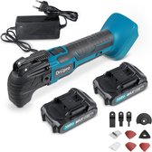 Drillpro Professional Multitools - Oscillerende multitools - 21V 170W-Maximaal oscillatiesnelheid: 6.000-20.000 OPM - Trillingsniveau: 6 niveaus - met 2 accu - Blauw