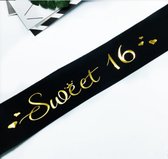 Sweet 16 hartjes sjerp (zwart) | Feest - Verjaardag - Sweet Sixteen