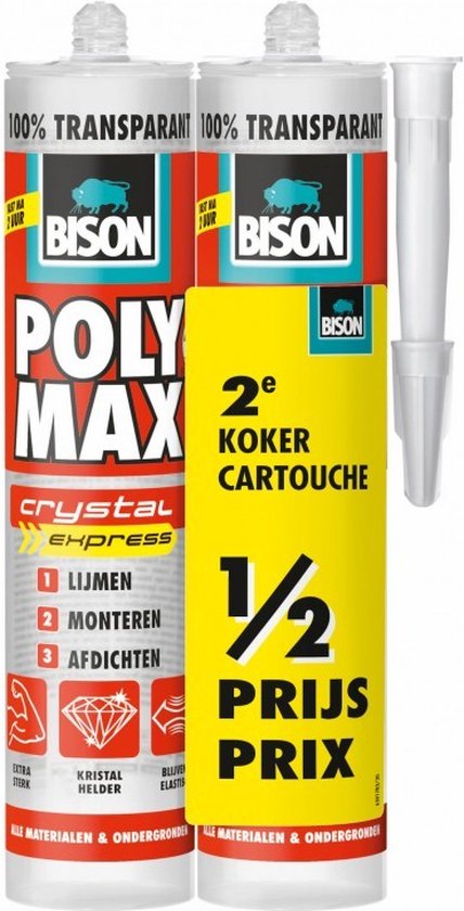 Foto: Bison poly max crystal express transparant duoverpakking