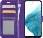 Hoes Geschikt voor Samsung A53 Hoesje Book Case Hoes Flip Cover Wallet Bookcase - Paars.