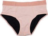 Moodies Undies - menstruatie ondergoed (Young) - Bamboe Hipster - moderate kruisje - Roze - maat XS (152/158)
