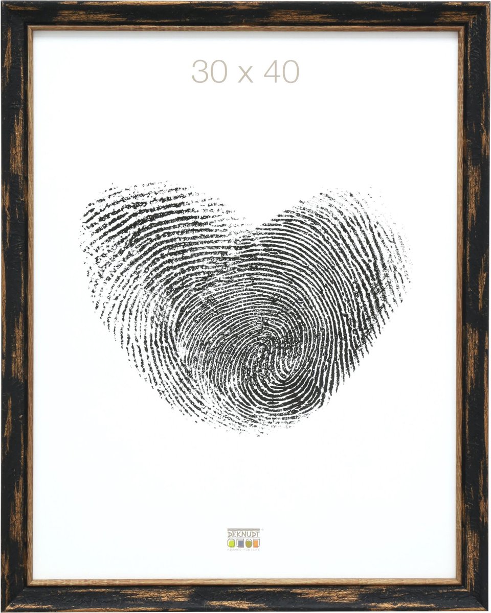 Deknudt Frames fotolijst S46TG2 - zwart verweerd hout - foto: 30x40 cm