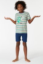Woody pyjama jongens/heren - multicolor gestreept - krokodil - 221-1-PSS-S/910 - maat 104