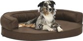 Hondenbed ergonomisch linnen-look 90x64 cm bruin