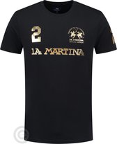 La Martina T-shirt "Logo Deluxe" Zwart (XL)