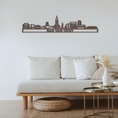 Skyline Sas Van Gent Notenhout 130 Cm Wanddecoratie Voor Aan De Muur Met Tekst City Shapes