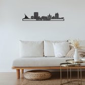 Skyline Nieuw-Vennep Zwart Mdf 90 Cm Wanddecoratie Voor Aan De Muur Met Tekst City Shapes