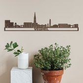 Skyline Veghel (mini) Notenhout Wanddecoratie Voor Aan De Muur Met Tekst City Shapes