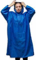 wandelponcho Outdoor PU-gecoat nylon blauw maat XL