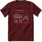 M18 Hellcat leger T-Shirt | Unisex Army Tank Kleding | Dames / Heren Tanks ww2 shirt | Blueprint | Grappig bouwpakket Cadeau - Burgundy - XXL